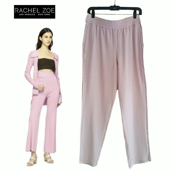 Rachel Zoe NEW Elastic Waist Pocket Ankle Detail Crepe Pant 8 - Picture 1 of 11